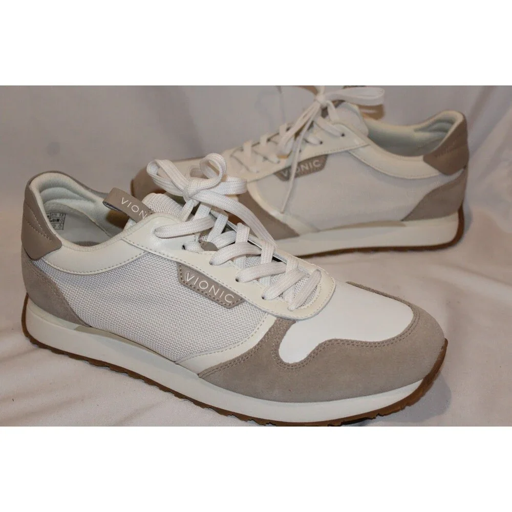 Vionic‎ Monarch Women Orthotic Support Sneakers White Cobblestone SZ 11 NIB